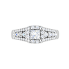 Jewelove™ Rings I VS / Women's Band only 0.30 cts. Solitaire Platinum Square Halo Diamond Split Shank Engagement Ring JL PT WB6015