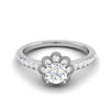 Jewelove™ Rings VS J / Women's Band only 0.30 cts Solitaire Shank Diamond Platinum Ring for Women JL PT RV RD 119