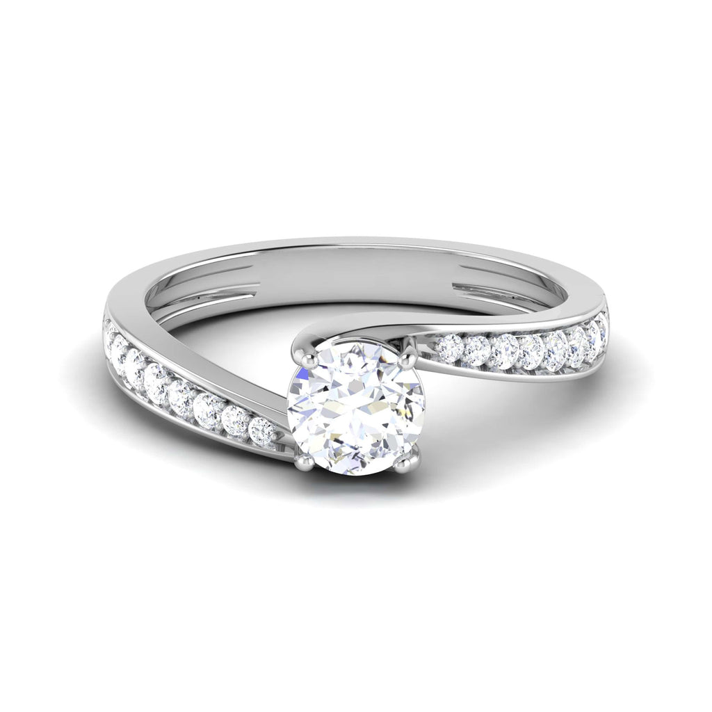 Jewelove™ Rings VS J / Women's Band only 0.30 cts Solitaire Shank Diamond Platinum Ring JL PT RP RD 176