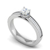 Jewelove™ Rings VS J / Women's Band only 0.30 cts Solitaire Single Halo Diamond Shank Platinum Ring JL PT RP RD 157