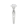 Jewelove™ Rings J VS / Women's Band only 0.30 cts. Solitaire Square Halo Diamond Twisted Shank Platinum Ring JL PT JRW1332MM