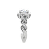 Jewelove™ Rings VS J / Women's Band only 0.30 cts Solitaire Square Halo Diamond Twisted Shank Platinum Ring JL PT REHS1530-A