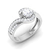 Jewelove™ Rings VS J / Women's Band only 0.30 cts Solitaire Twisted Shank Diamond Platinum Ring JL PT RP RD 190