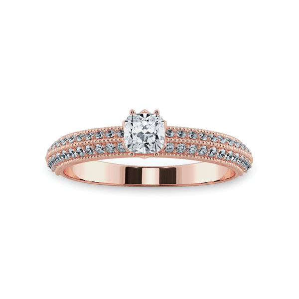 Jewelove™ Rings Women's Band only / VS I 0.30cts. Cushion Cut Solitaire Diamond Split Shank 18K Rose Gold Ring JL AU 1187R
