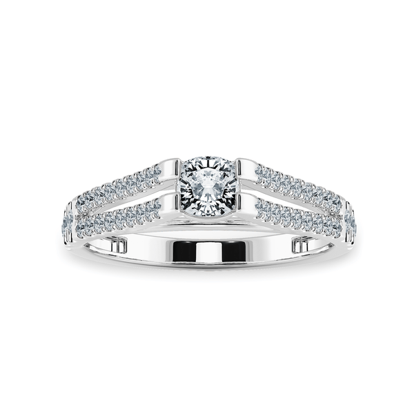 Jewelove™ Rings Women's Band only / VVS G 0.30cts. Cushion Cut Solitaire Diamond Split Shank Platinum Diamond Shank Engagement Ring JL PT 1179