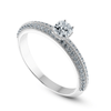 Jewelove™ Rings Women's Band only / VVS G 0.30cts. Cushion Cut Solitaire Diamond Split Shank Platinum Engagement Ring JL PT 1187