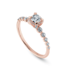 Jewelove™ Rings Women's Band only / VS I 0.30cts. Cushion Cut Solitaire Halo Diamond Accents 18K Rose Gold Ring JL AU 2005R