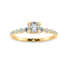 Jewelove™ Rings Women's Band only / VVS G 0.30cts. Cushion Cut Solitaire Halo Diamond Accents 18K Yellow Gold Ring JL AU 2005Y