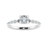 Jewelove™ Rings Women's Band only / VVS G 0.30cts. Cushion Cut Solitaire Halo Diamond Accents Platinum Engagement Ring JL PT 2005