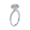 Jewelove™ Rings VVS G / Women's Band only 0.30cts. Cushion Cut Solitaire Platinum Halo Diamond Shank Ring JL PT 0017