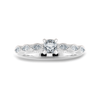 Jewelove™ Rings Women's Band only / VVS G 0.30cts. Cushion Cut Solitaire with Marquise Cut Diamond Accents Platinum Ring JL PT 2013