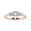 Jewelove™ Rings Women's Band only / VVS GH 0.30cts. Cushion Cut Solitaire with Pear Cut Diamond Accents 18K Rose Gold Ring JL AU 1203R