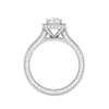 Jewelove™ Rings VVS G / Women's Band only 0.30cts. Cushion Solitaire Double Halo Diamond Split Shank Platinum Ring JL PT RH CU 158
