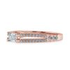 Jewelove™ Rings Women's Band only / VVS E 0.30cts. Emerald Cut Solitaire Diamond Split Shank 18K Rose Gold Ring JL AU 1180R