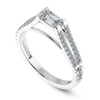 Jewelove™ Rings E VVS / Women's Band only 0.30cts Emerald Cut Solitaire Diamond Split Shank Platinum Ring JL PT 1180