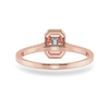 Jewelove™ Rings Women's Band only / VVS E 0.30cts. Emerald Cut Solitaire Halo Diamond Shank 18K Rose Gold Ring JL AU 1197R