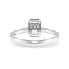 Jewelove™ Rings E VVS / Women's Band only 0.30cts Emerald Cut Solitaire Halo Diamond Shank Platinum Ring JL PT 1197
