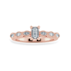 Jewelove™ Rings Women's Band only / VVS E 0.30cts. Emerald Cut Solitaire with Marquise Cut Diamond Accents 18K Rose Gold Ring JL AU 2015R