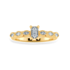 Jewelove™ Rings Women's Band only / VVS E 0.30cts. Emerald Cut Solitaire with Marquise Cut Diamond Accents 18K Yellow Gold Ring JL AU 2015Y