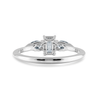 Jewelove™ Rings E VVS / Women's Band only 0.30cts Emerald Cut Solitaire with Pear Cut Diamond Accents Platinum Ring JL PT 1204