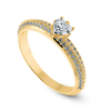 Jewelove™ Rings Women's Band only / VS I 0.30cts. Heart Cut Solitaire Diamond Split Shank 18K Yellow Gold Ring JL AU 1189Y
