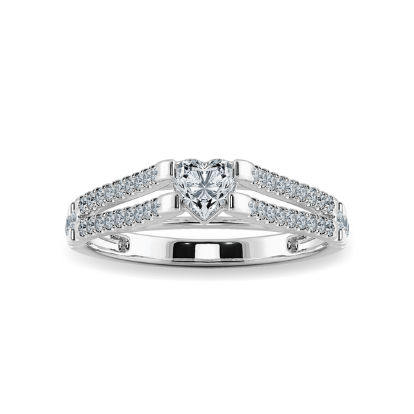 Jewelove™ Rings I VS / Women's Band only 0.30cts Heart Cut Solitaire Diamond Split Shank Platinum Ring JL PT 1181