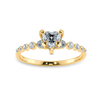 Jewelove™ Rings Women's Band only / VS I 0.30cts. Heart Cut Solitaire Halo Diamond Accents 18K Yellow Gold Ring JL AU 2007Y