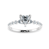 Jewelove™ Rings I VS / Women's Band only 0.30cts Heart Cut Solitaire Halo Diamond Accents Platinum Ring JL PT 2007
