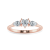 Jewelove™ Rings Women's Band only / VS I 0.30cts. Heart Cut Solitaire with Pear Cut Diamond Accents 18K Rose Gold Ring JL AU 1205R
