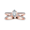 Jewelove™ Rings Women's Band only / VS I 0.30cts. Marquise Cut Solitaire Diamond Split Shank 18K Rose Gold Ring JL AU 1176R