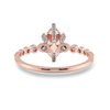 Jewelove™ Rings Women's Band only / VS I 0.30cts. Marquise Cut Solitaire Halo Diamond Accents 18K Rose Gold Ring JL AU 2010R