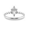Jewelove™ Rings I VS / Women's Band only 0.30cts Marquise Cut Solitaire Halo Diamond Accents Platinum Ring JL PT 2010