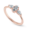 Jewelove™ Rings Women's Band only / VS I 0.30cts. Marquise Cut Solitaire with Pear Cut Diamond Accents 18K Rose Gold Ring JL AU 1208R