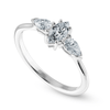 Jewelove™ Rings I VS / Women's Band only 0.30cts Marquise Cut Solitaire with Pear Cut Diamond Accents Platinum Ring JL PT 1208