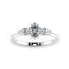 Jewelove™ Rings I VS / Women's Band only 0.30cts Marquise Cut Solitaire with Pear Cut Diamond Accents Platinum Ring JL PT 1208