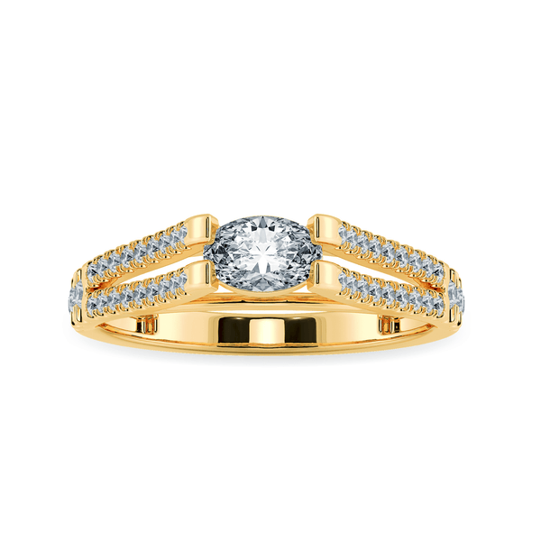 Jewelove™ Rings Women's Band only / VS I 0.30cts. Oval Cut Solitaire Diamond Split Shank 18K Yellow Gold Ring JL AU 1182Y