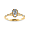 Jewelove™ Rings Women's Band only / VS I 0.30cts. Oval Cut Solitaire Halo Diamond Shank 18K Yellow Gold Ring JL AU 1199Y