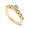 Jewelove™ Rings Women's Band only / VS I 0.30cts. Oval Cut Solitaire Marquise Cut Diamond Accents 18K Yellow Gold Ring JL AU 2017Y