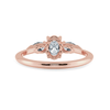 Jewelove™ Rings Women's Band only / VS I 0.30cts. Oval Cut Solitaire with Pear Cut Diamond Accents 18K Rose Gold Ring JL AU 1206R