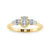 Jewelove™ Rings Women's Band only / VS I 0.30cts. Oval Cut Solitaire with Pear Cut Diamond Accents 18K Yellow Gold Ring JL AU 1206Y