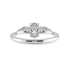 Jewelove™ Rings I VS / Women's Band only 0.30cts Oval Cut Solitaire with Pear Diamond Accents Platinum Ring JL PT 1206