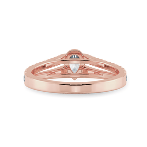 Pear Cut Solitaire Diamond Split Shank 18K Rose Gold Ring JL AU  1183R