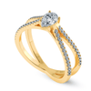 Jewelove™ Rings Women's Band only / VS I 0.30cts. Pear Cut Solitaire Diamond Split Shank 18K Yellow Gold Ring JL AU 1175Y