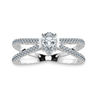 Jewelove™ Rings I VS / Women's Band only 0.30cts Pear Cut Solitaire Diamond Split Shank Platinum Ring JL PT 1175