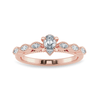 Jewelove™ Rings Women's Band only / VS I 0.30cts. Pear Cut Solitaire with Marquise Cut Diamond Accents 18K Rose Gold Ring JL AU 2018R
