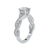 Jewelove™ Rings Women's Band only / VS J 0.30cts. Platinum Diamond Twisted Shank Engagement Ring JL PT 0068