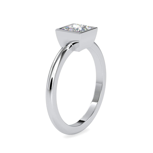 Jewelove™ Rings Women's Band only / VS I 0.30cts. Princess Cut Diamond Platinum Solitaire Engagement Ring JL PT 0077-A