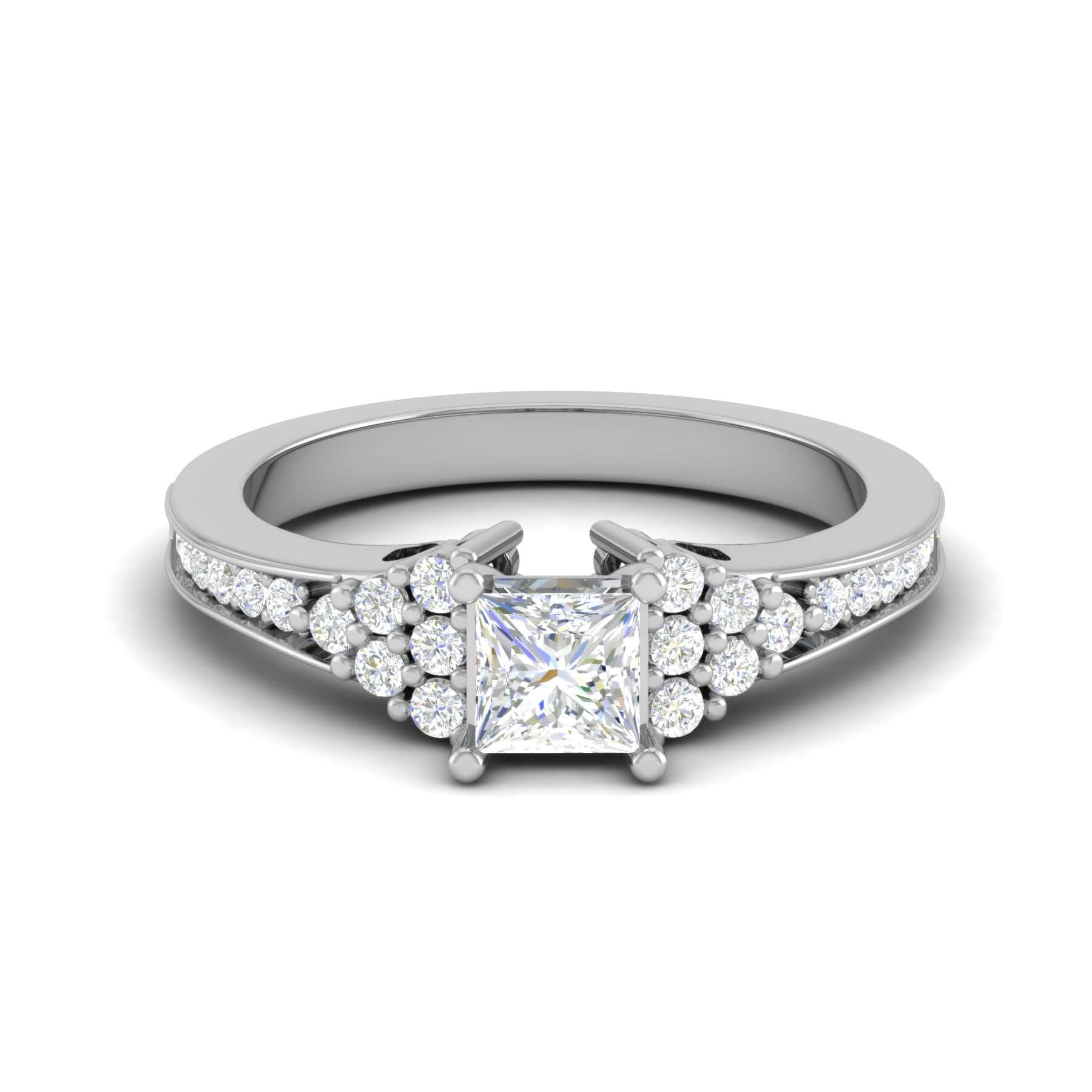 3 CT. Certified Princess-Cut Lab-Created Diamond Solitaire Engagement Ring  in 14K White Gold (F/VS2) | Zales Outlet