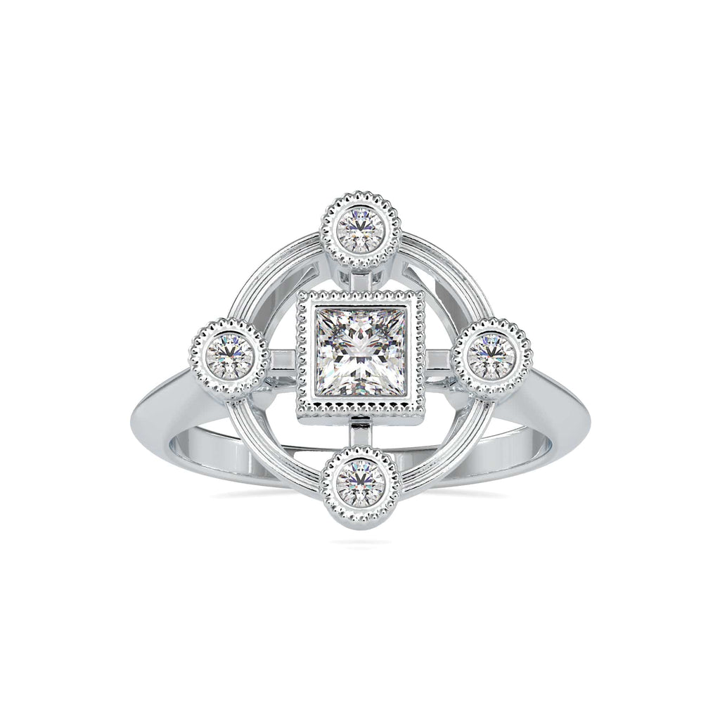 Jewelove™ Rings Women's Band only / VS J 0.30cts. Princess cut Diamond Solitaire Platinum Ring JL PT 0040