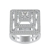 Jewelove™ Rings Women's Band only / VS I 0.30cts. Princess Cut Diamond Solitaire Platinum Triple Halo Split Shank Engagement Ring JL PT 0172